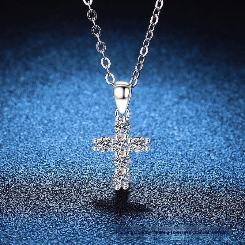Womens Versatile All-Matching Minimalist Necklace With Full Diamond Setting
