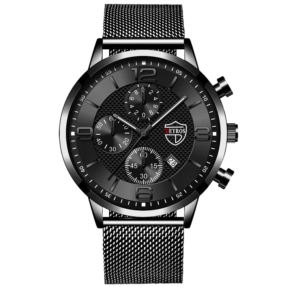 Montre Homme Quartz Acier Inoxydable – Cadran Lumineux Waterproof Business