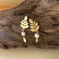 Pearl Leaf Earrings With A Minimalist Chic Design