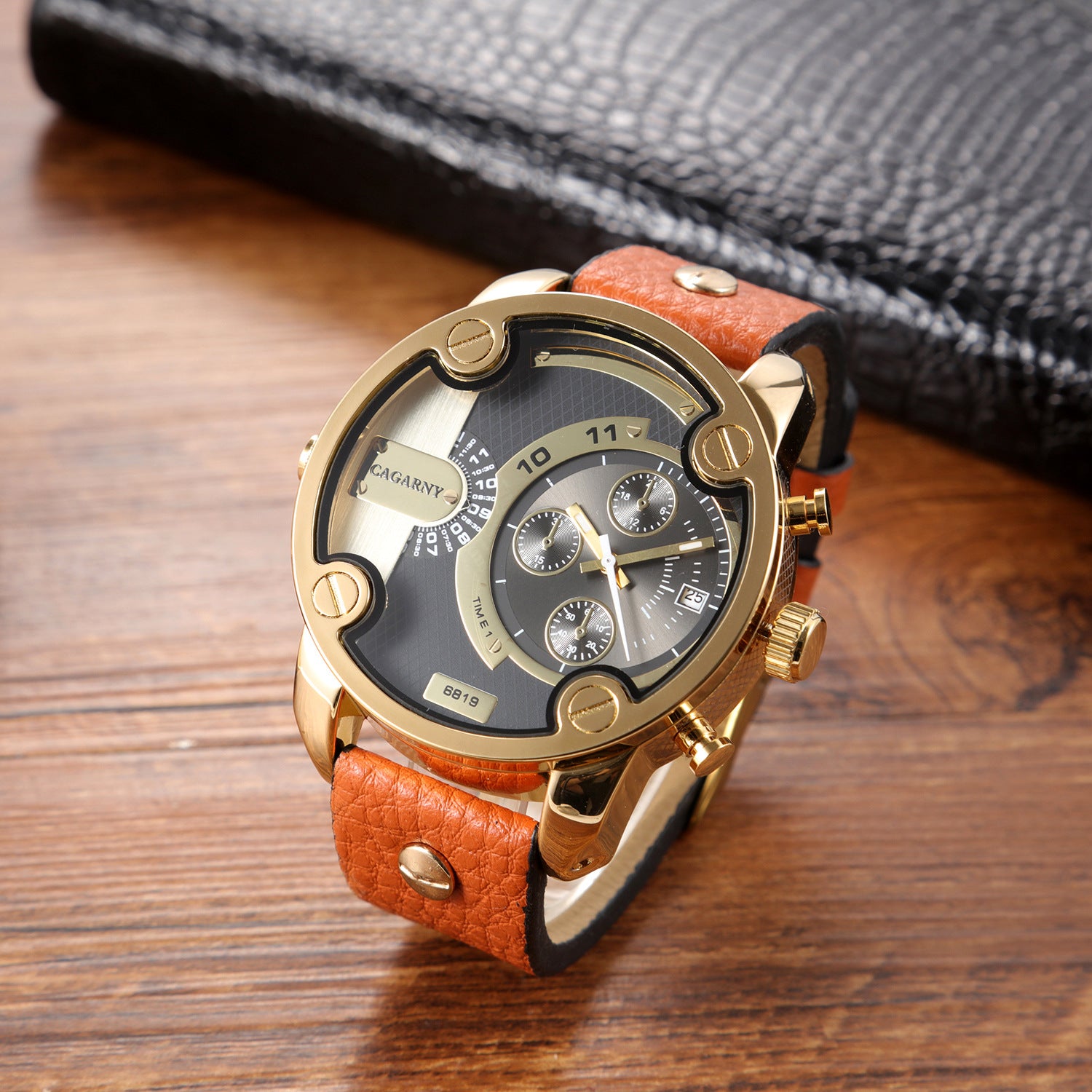 Montre Homme Grand Cadran Quartz Calendrier – Bracelet Cuir Rétro