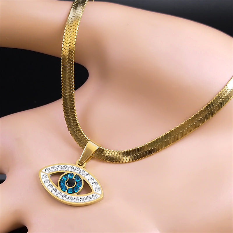 Collier Œil Bleu Collier Turc en Alliage