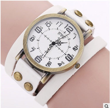 Montre-bracelet en cuir vintage CCQ, montre-bracelet antique pour femme, montre à quartz décontractée pour femme, Relogio Feminino 1347