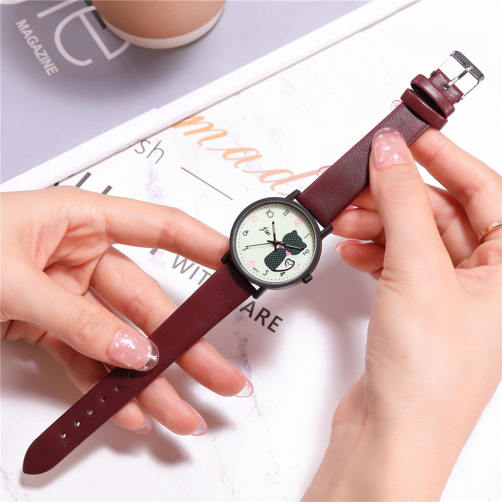 Montre Femme Chat Mignon – Quartz Casual Bracelet Fantaisie