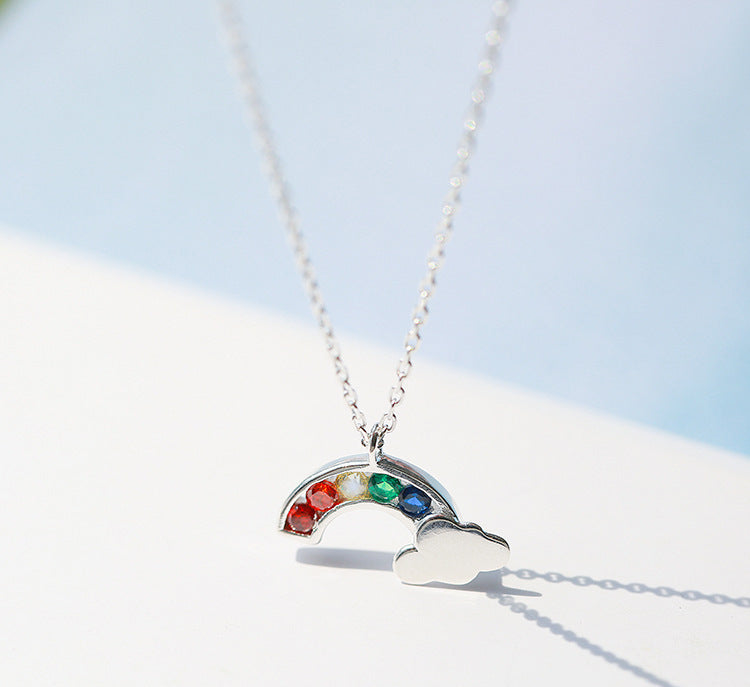 Sterling Silver Necklace Cloud Color Necklace