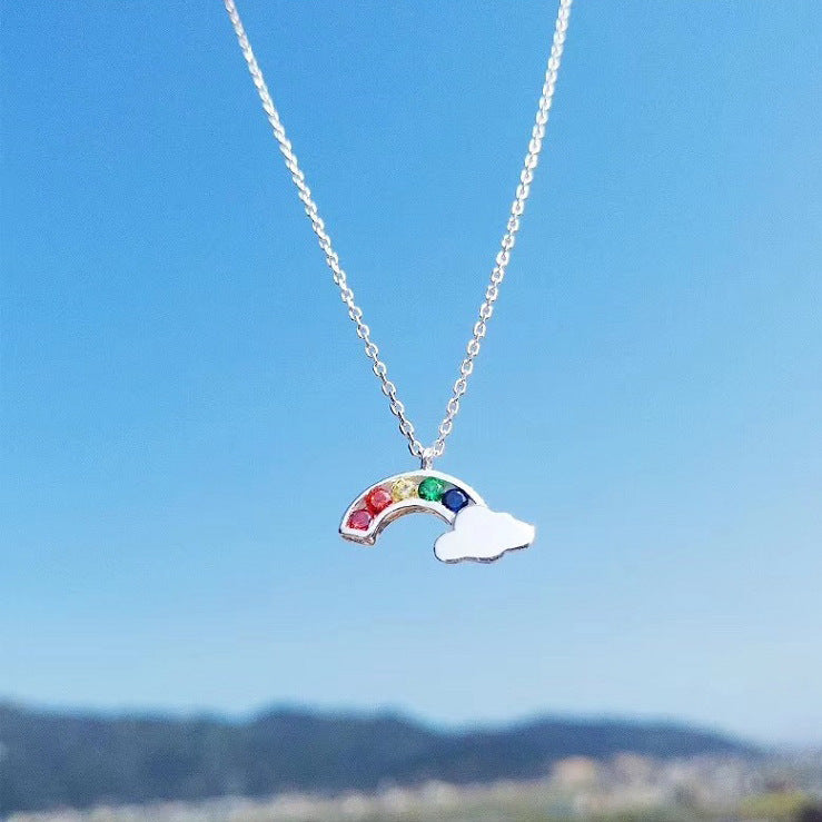 Sterling Silver Necklace Cloud Color Necklace