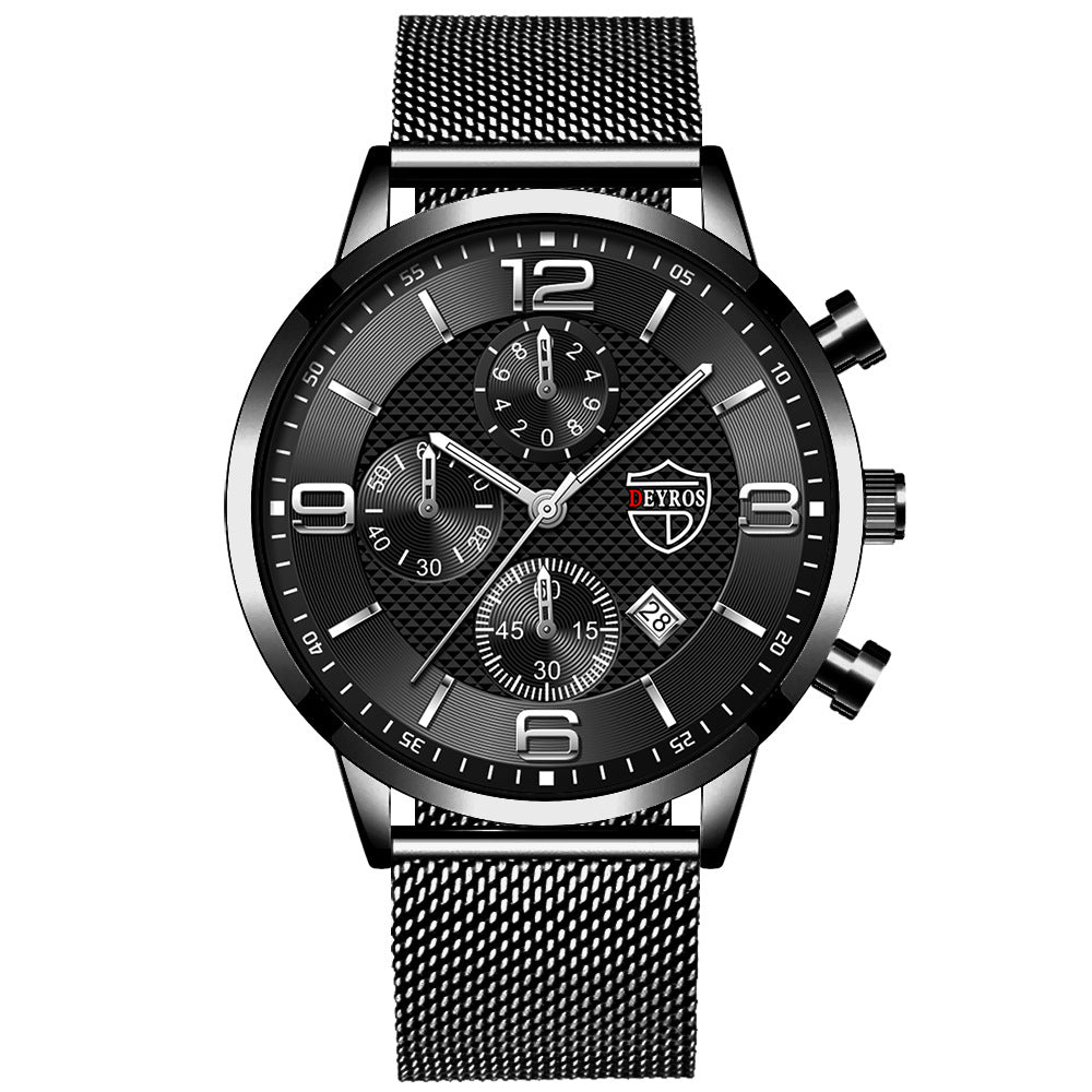 Montre Homme Quartz Acier Inoxydable – Cadran Lumineux Waterproof Business