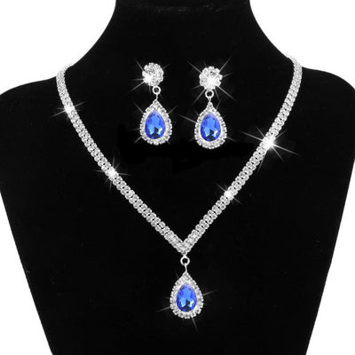 Bridal Jewelry Set Crystal Silver – Necklace, Earrings & Ring for Women