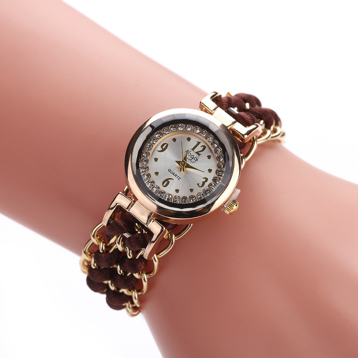 Montre Femme Bracelet Tressé – Quartz Analogique Style Casual Chic