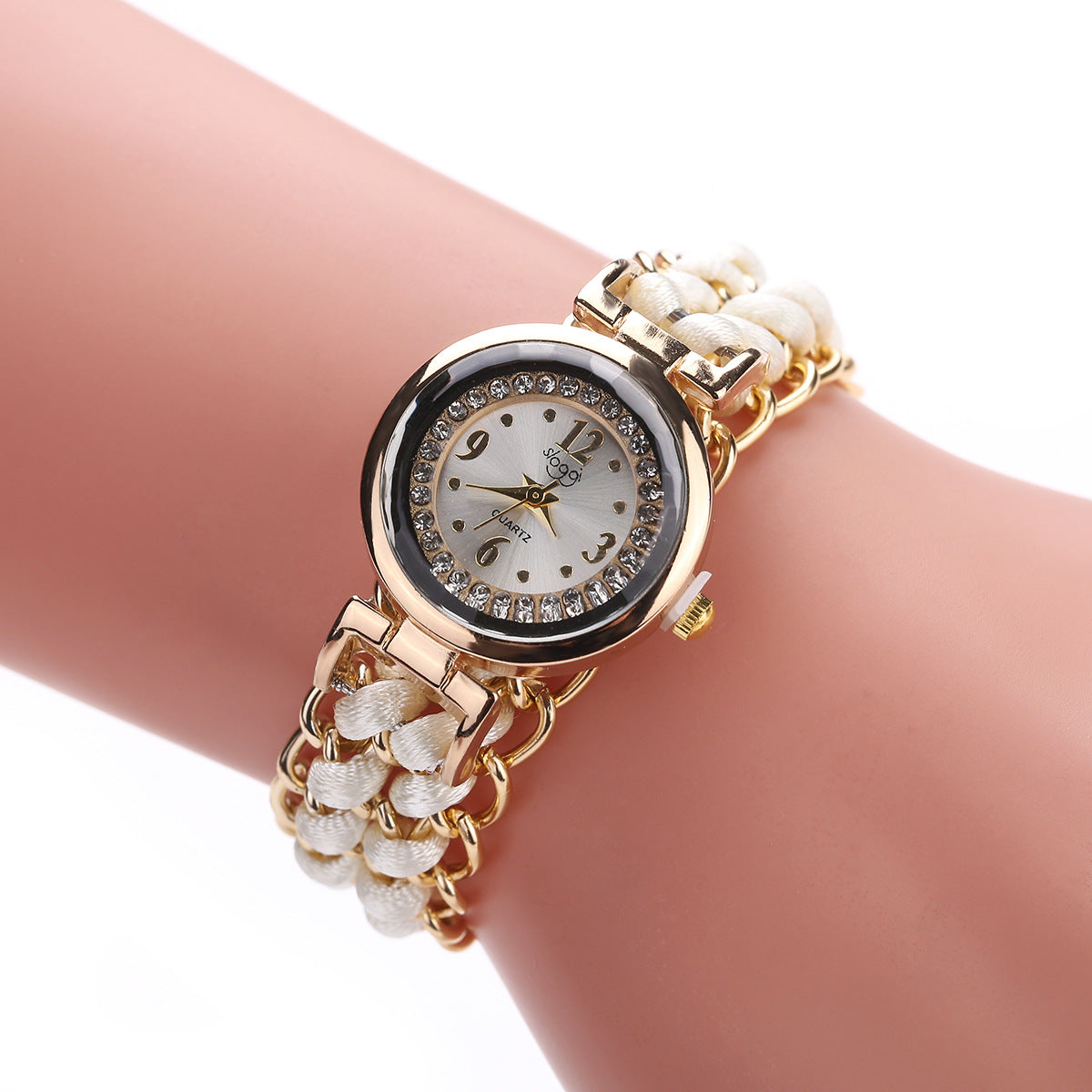Montre Femme Bracelet Tressé – Quartz Analogique Style Casual Chic