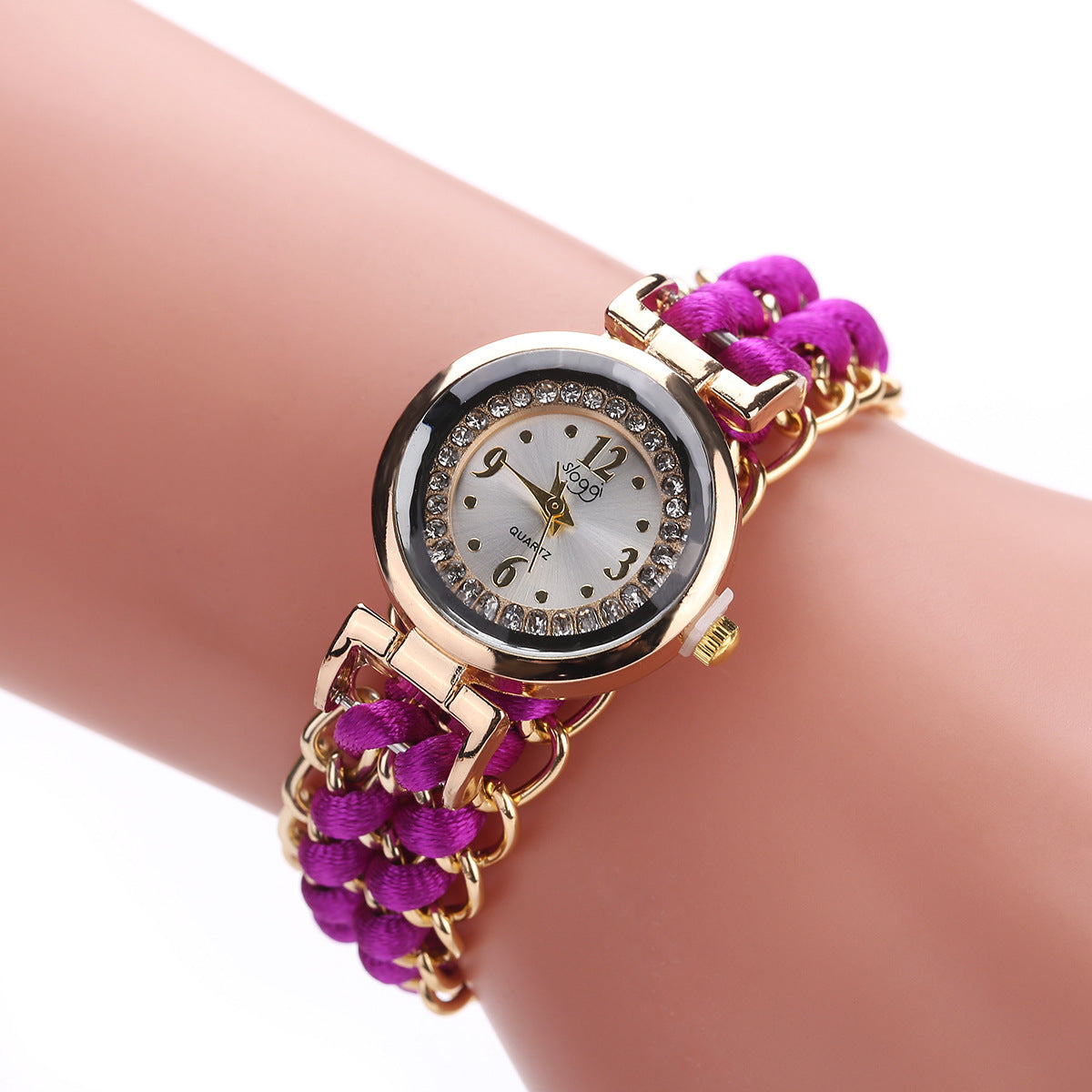 Montre Femme Bracelet Tressé – Quartz Analogique Style Casual Chic