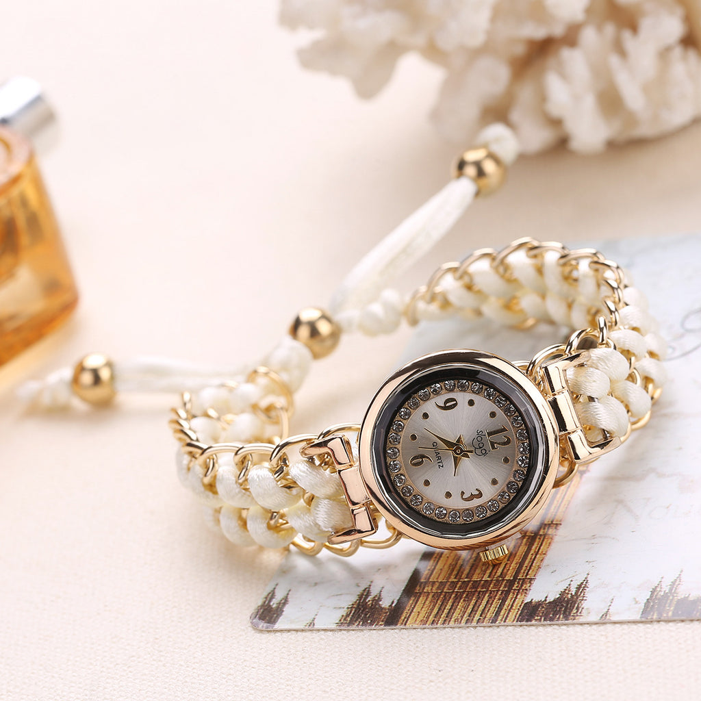 Montre Femme Bracelet Tressé – Quartz Analogique Style Casual Chic