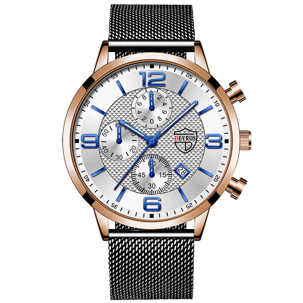 Montre Homme Quartz Acier Inoxydable – Cadran Lumineux Waterproof Business