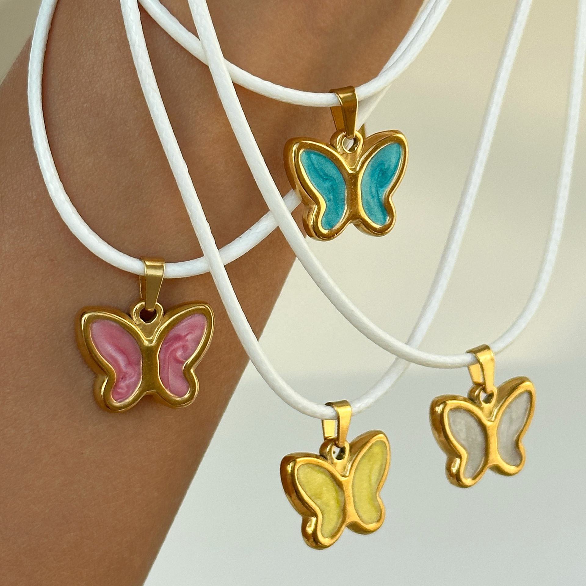 Butterfly Necklace Color Oil Necklace Pendant