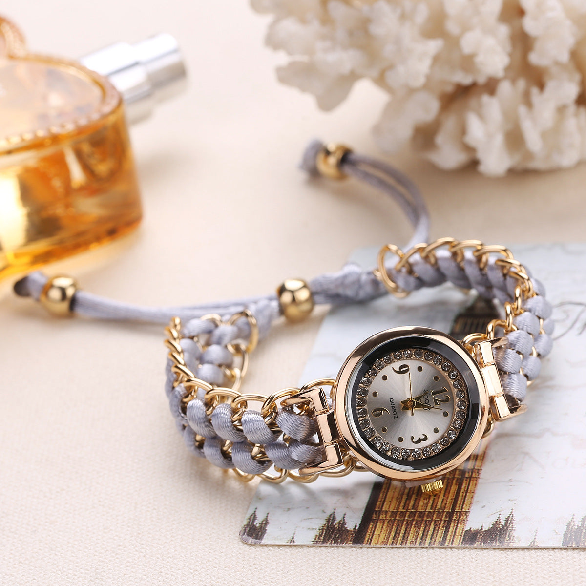 Montre Femme Bracelet Tressé – Quartz Analogique Style Casual Chic