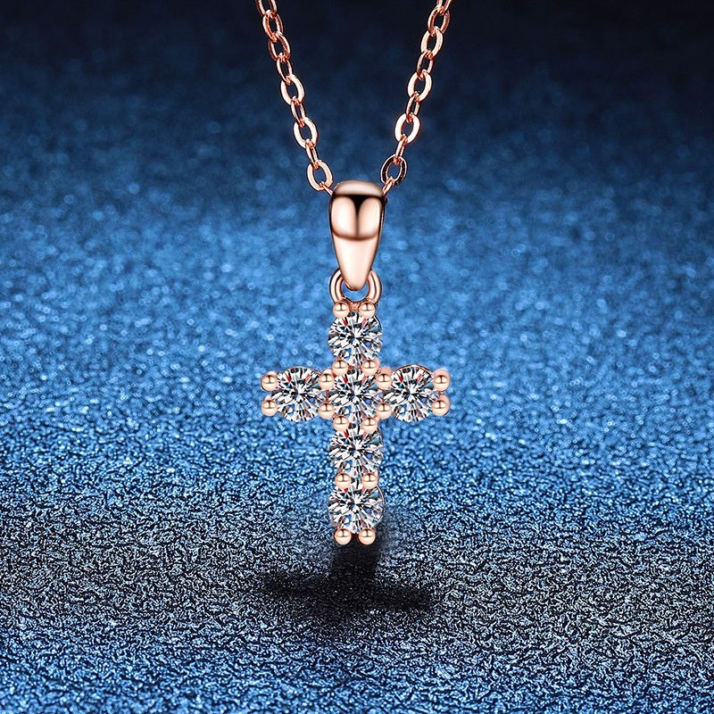 Womens Versatile All-Matching Minimalist Necklace With Full Diamond Setting