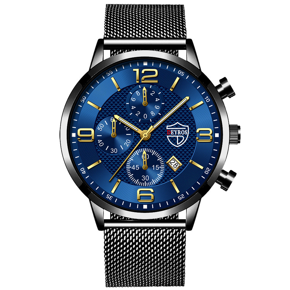 Montre Homme Quartz Acier Inoxydable – Cadran Lumineux Waterproof Business