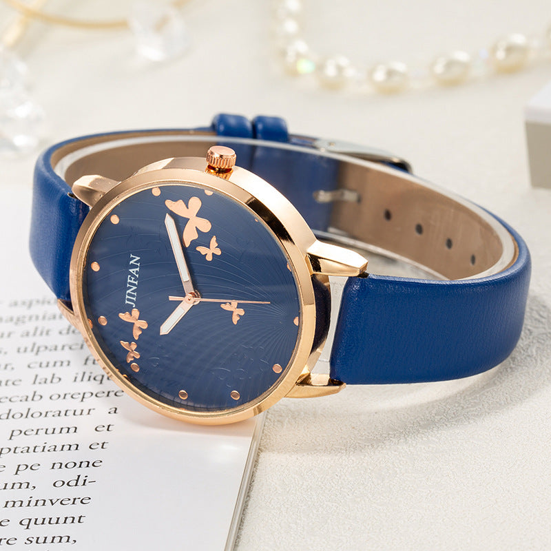 Montre-bracelet Papillon Mignonne pour Étudiante Décontractée