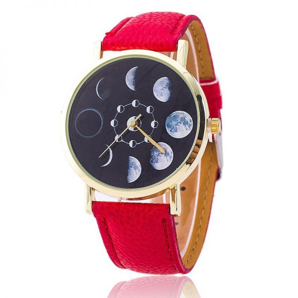 Montre Cadran Lune – Montre Quartz Femme Design Céleste
