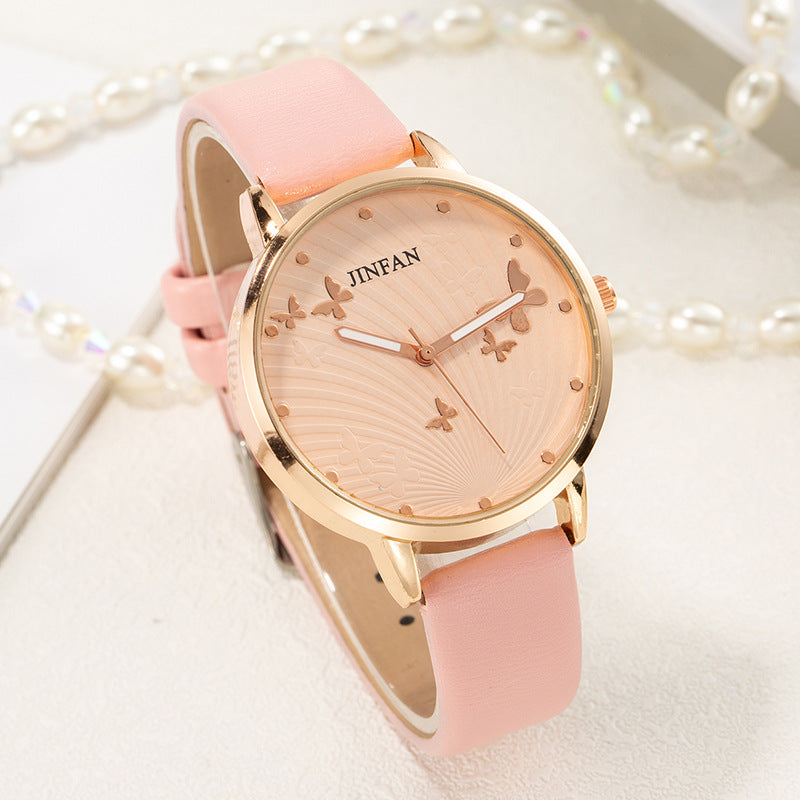 Montre-bracelet Papillon Mignonne pour Étudiante Décontractée