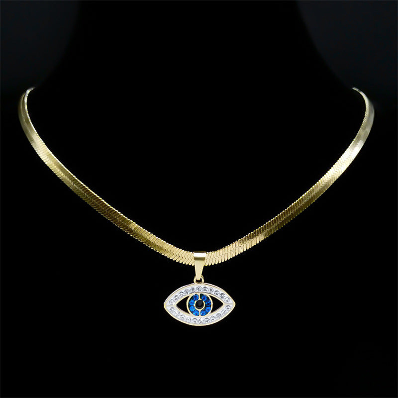 Collier Œil Bleu Collier Turc en Alliage