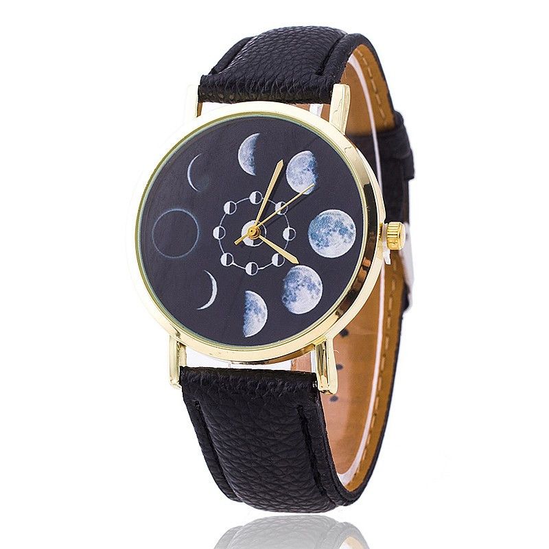 Montre Cadran Lune – Montre Quartz Femme Design Céleste