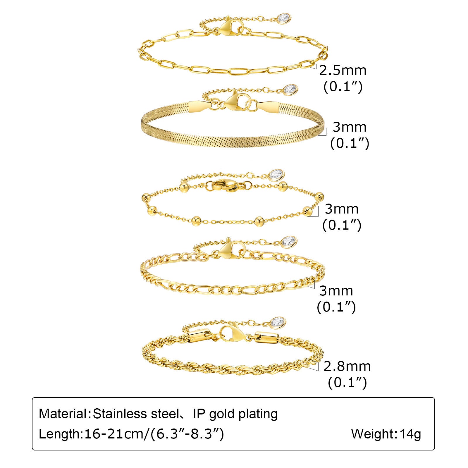Stainless Steel Bracelet For Women Instagram-style Gold Color