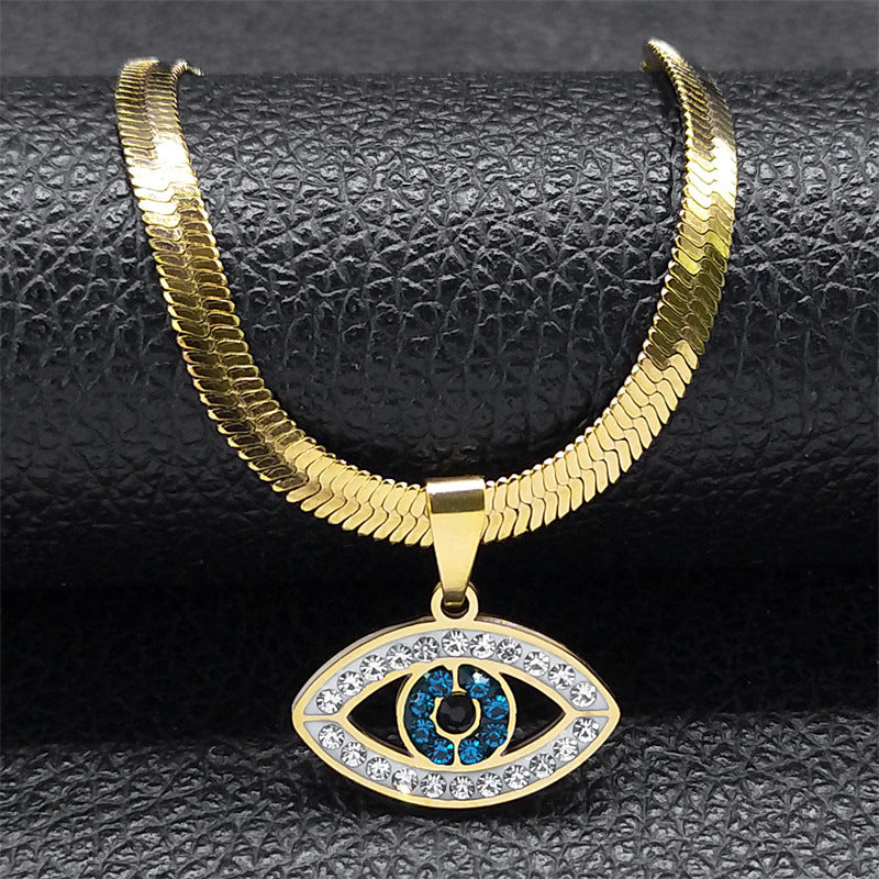 Collier Œil Bleu Collier Turc en Alliage