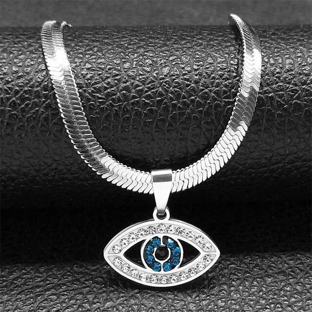 Collier Œil Bleu Collier Turc en Alliage