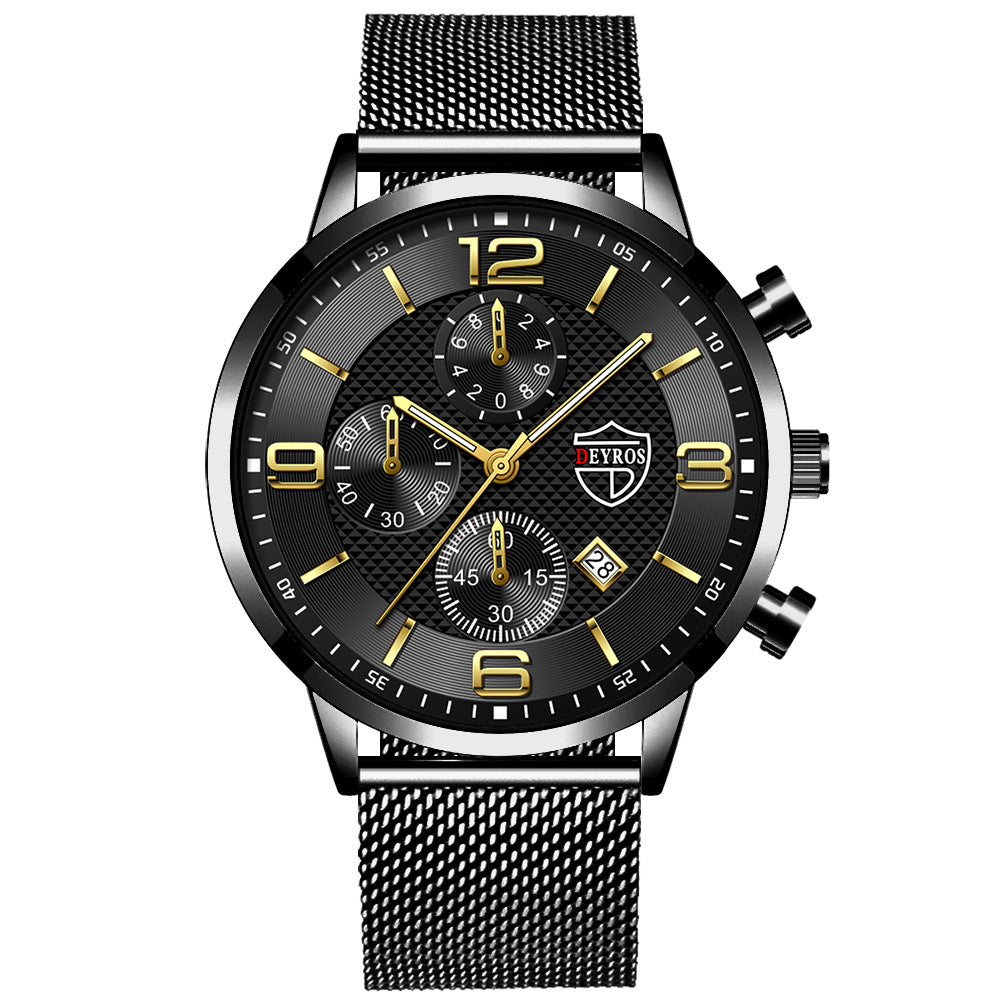 Montre Homme Quartz Acier Inoxydable – Cadran Lumineux Waterproof Business