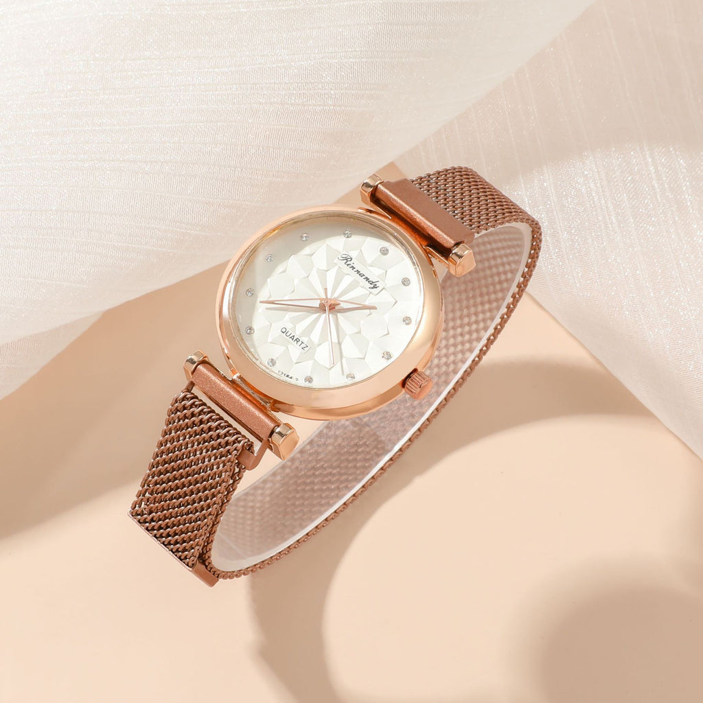 Coffret Montre Femme 5 Pièces – Quartz Élégant Cadeau Bijoux