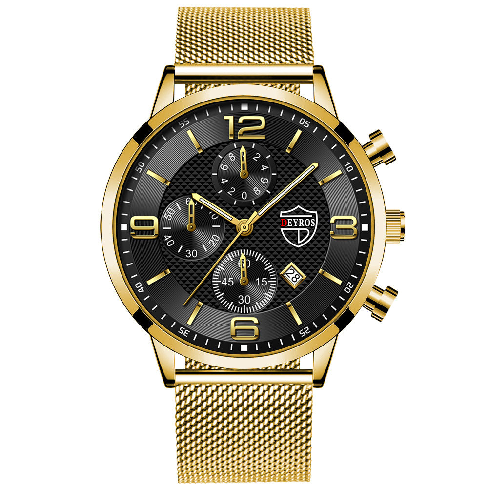 Montre Homme Quartz Acier Inoxydable – Cadran Lumineux Waterproof Business